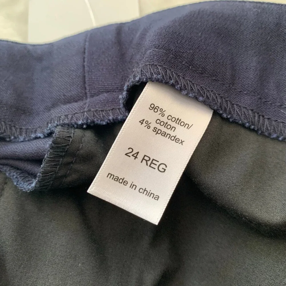 NEW Maurices Smart Ankle Skinny Pants Women 24 Regular Navy‎ Blue Stretch